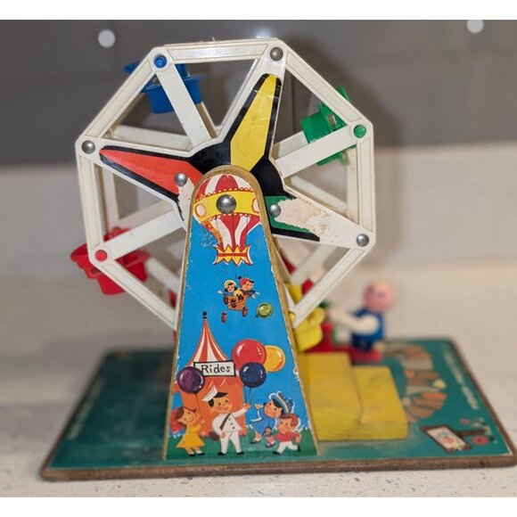 Fisher-Price Vintage 969 Music Box Ferris Wheel Little People Classic Toy Fun - Picture 13 of 16